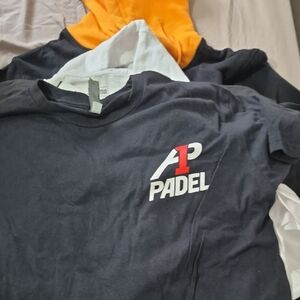 Next Level Apparel Black Short Sleeve Tee with White and Red Padel Logo